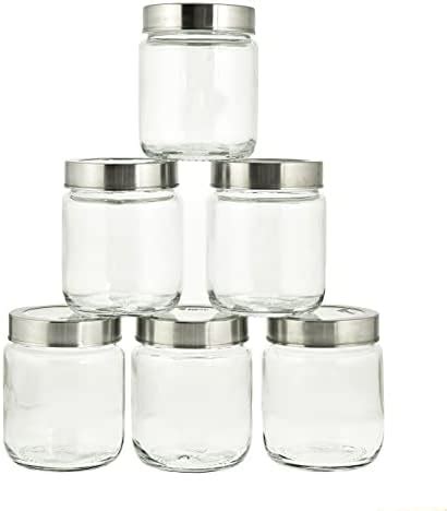 Vency Piramal Glass Round 500ml Transparent Glass Jars & Containers for Kitchen Pantry, Snacks ...