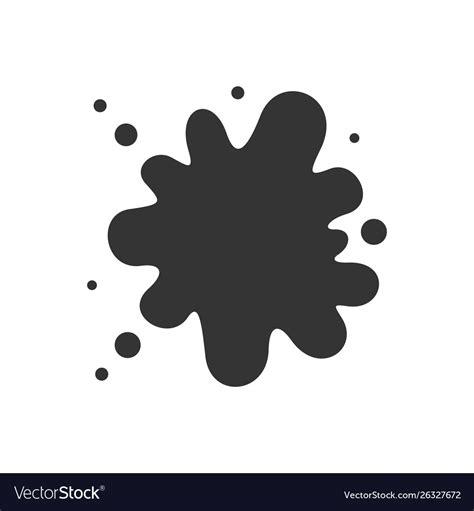 Black paint blot icon cartoon paint ink Royalty Free Vector