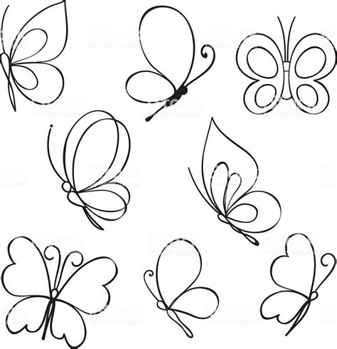 Vector Set of hand drawn butterflies | Butterfly drawing, Flower ...