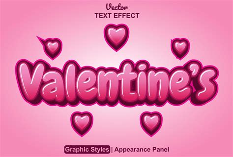 valentine text effect with graphic style and editable. 15445747 Vector ...