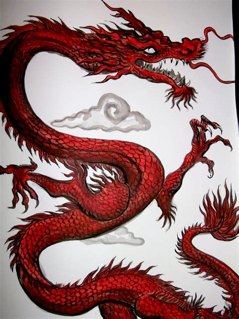 dragon rojo chino by andralien on DeviantArt