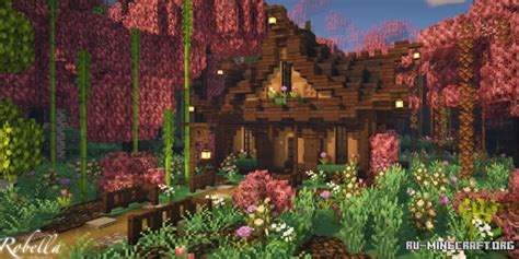 Скачать Cozy Cherry Blossom Cottage для Minecraft