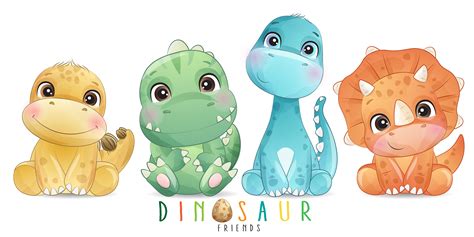 Cute Dinosaur Friends Digital Clipart Set - Etsy India