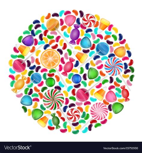 Colorful candy background with concept circle Vector Image