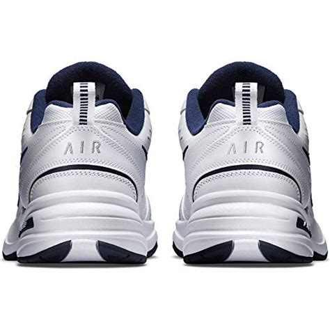 Nike Men's NIKE AIR MONARCH IV (4E) RUNNING SHOES -12; White / Metallic Silver-Midnight Navy ...