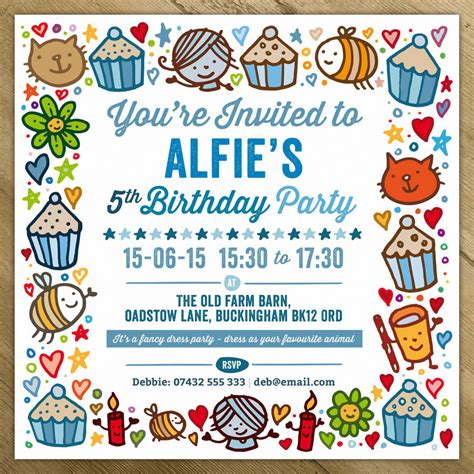 Childrens Party Invitations By A is for Alphabet