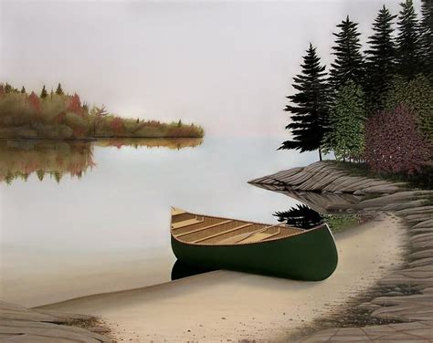 Canoe Paintings Art Prints, Fine Art Prints, Classic Sailing, Lake ...