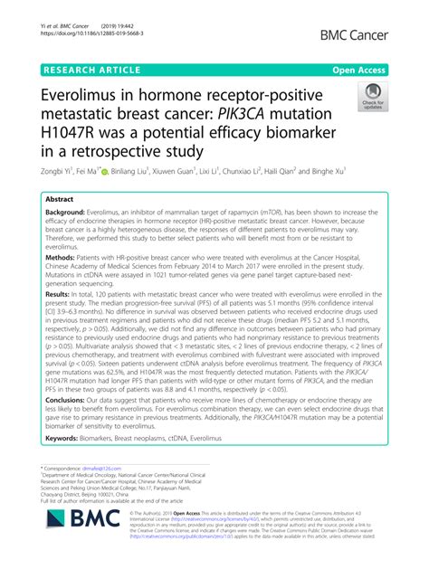 (PDF) Everolimus in hormone receptor-positive metastatic breast cancer ...