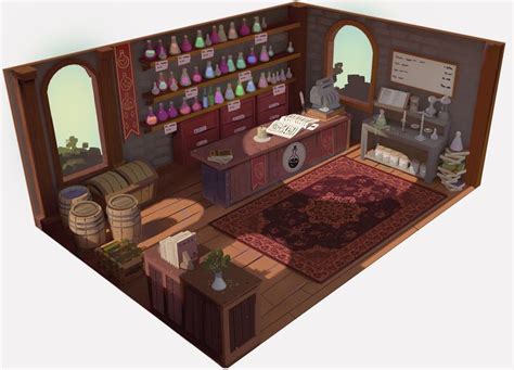 ArtStation - The Potion Shop, Peter Klijn | Fantasy shop, Environment ...