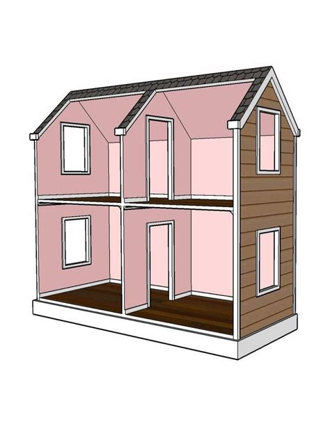 Doll House Plans for American Girl or 18 Inch Dolls 4 Room - Etsy | Doll house plans, American ...