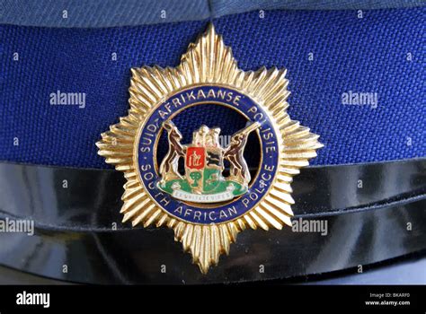 Cap badge of the South African Police Force Stock Photo - Alamy