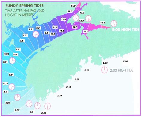 The highest tides in the world in the Bay of Fundy, Canada [693x571] : MapPorn