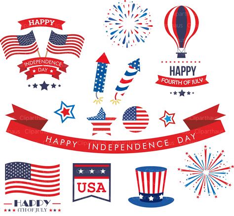 Fourth of July Clip Art, 4th of July Vector, 4th of July Clipart, 4th of July Svg, Independence ...