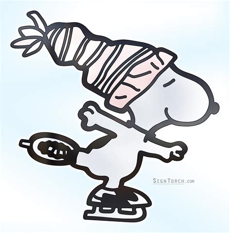 Snoopy Skating | ReadyToCut - Vector Art for CNC - Free DXF Files