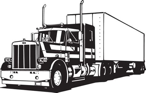 Semi Truck Coloring Pages #10188 | cutting ideas | Semi trucks, Trucks, Peterbilt trucks