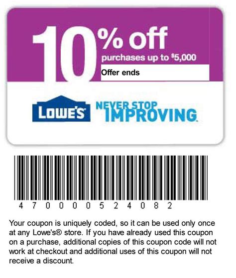 Lowes Coupons 20 Free Printable - Free Printable