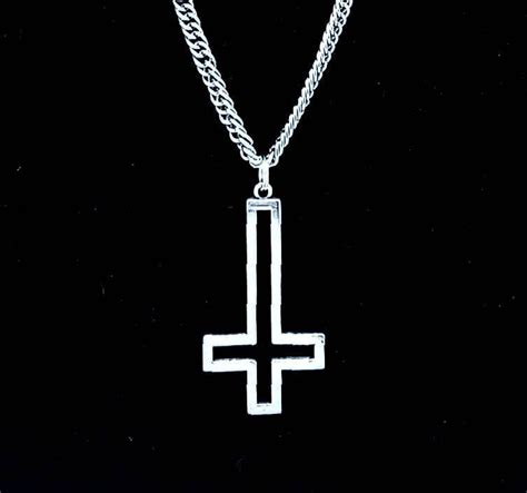 INVERTED CROSS necklace upside down cross necklace satanic | Etsy