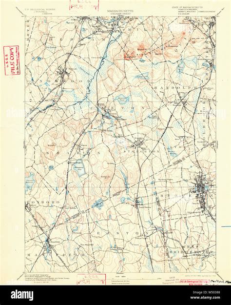 Massachusetts USGS Historical Topo Map MA Dedham 352578 1894 62500 ...