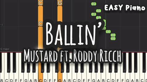 Mustard - Ballin’ ft. Roddy Ricch (Easy Piano, Piano Tutorial) Sheet ...