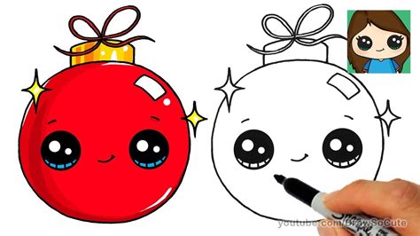 How to Draw a Christmas Ornament Easy and Cute