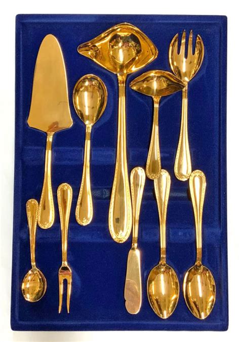 Vintage German Gold Plated Flatware Set