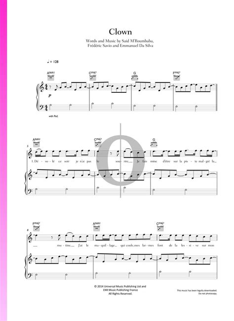 Clown (Soprano) Piano Sheet Music - OKTAV