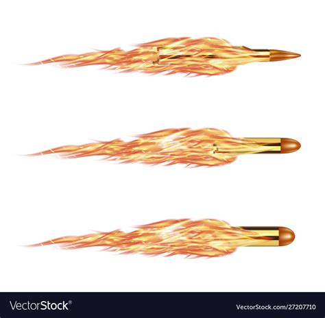 Real bullet with a burning fire Royalty Free Vector Image