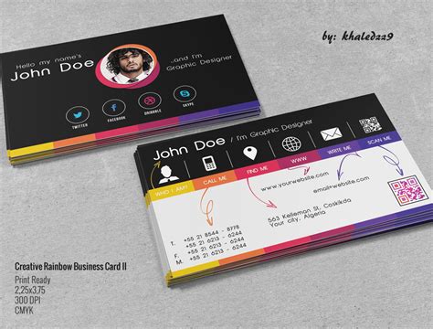 Creative Rainbow Business Card II by khaledzz9 on DeviantArt