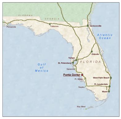 Map Of Florida Showing Punta Gorda - Atlanta Georgia Map