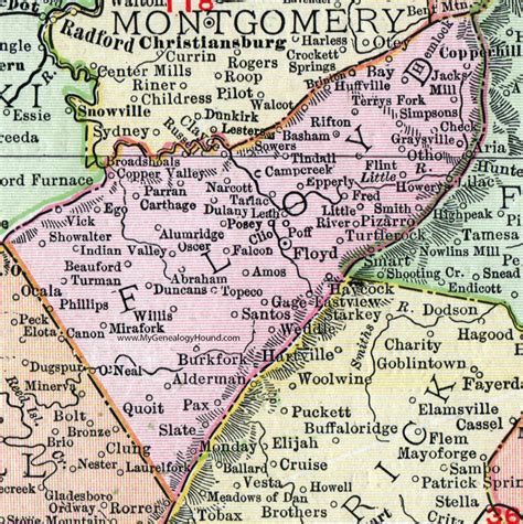 Map Of Floyd County Va - Cities And Towns Map