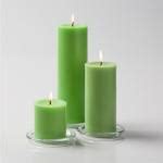 Buy AromaticFables- Percy Scented Set of 3 Light Green Color Pillar ...