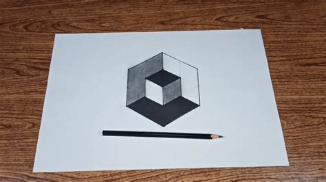 how to draw 3d easy geometric cube pattern | 3d drawing cube - YouTube