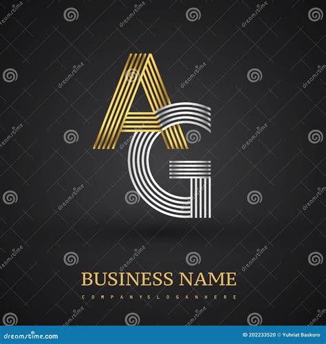 Letter AG Logo Design. Elegant Gold and Silver Colored, Symbol for Your ...