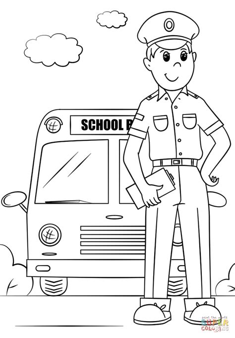 School Bus Driver coloring page | Free Printable Coloring Pages