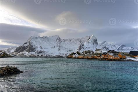 Winter time in Reine, Lofoten Islands, Norway. 16173430 Stock Photo at Vecteezy