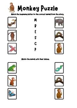 Monkey Puzzle Julia Donaldson Literacy Worksheets by Teaching Expert UK