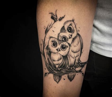 Two owls tattoo by Kafka Tattoo | Photo 29070