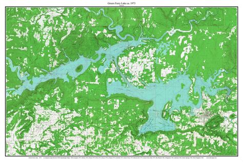 Greers Ferry Lake 1973 USGS Old Topo Map Custom Composite - Etsy