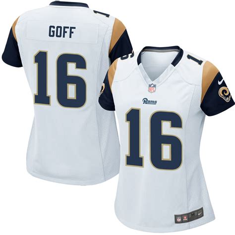 Women's Nike Jared Goff White Los Angeles Rams Road Game Player Jersey