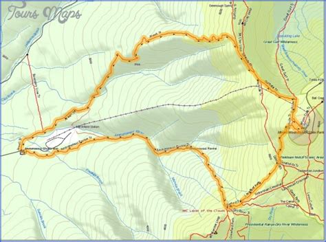 Mt Washington Hiking Trail Map - ToursMaps.com