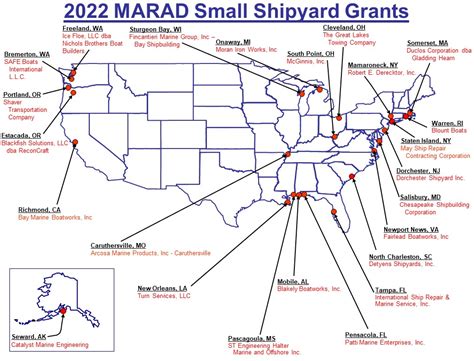 2022 Small Shipyard Grant Awardees (Map) | MARAD