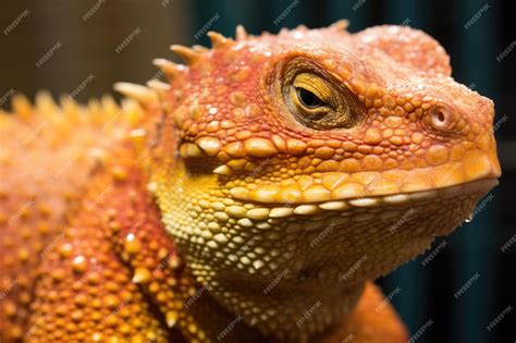 Premium AI Image | Shiny rash on reptile skin from improper habitat humidity