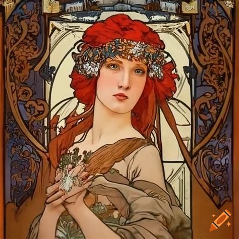 Painting by alfons mucha on Craiyon