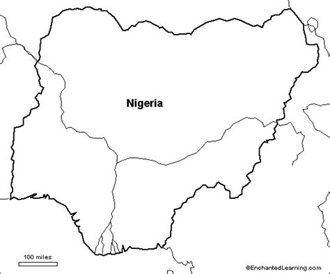 Outline Map Research Activity #1: Nigeria - EnchantedLearning.com