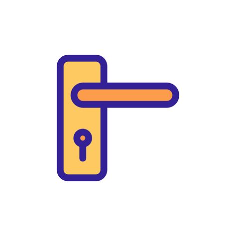 Lock for the door icon vector. Isolated contour symbol illustration ...