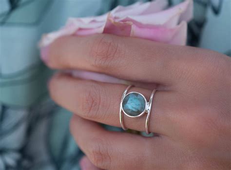 Labradorite Ring Sterling Silver Ring Statement Ring | Etsy