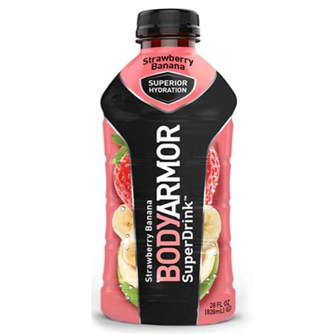 Body Armor Strawberry Banana Sports Drink 28 oz Plastic Bottles - Pack ...