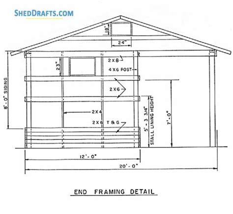 2 Stall Horse Stable Plans