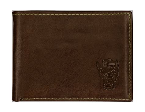 NC State Wolfpack Brown Contrast Stitch Wolfhead Bifold Wallet