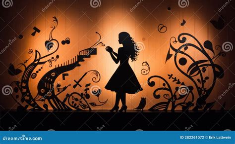 Singer As a Silhouette Illustration - Beautiful Wallpaper Stock Illustration - Illustration of ...